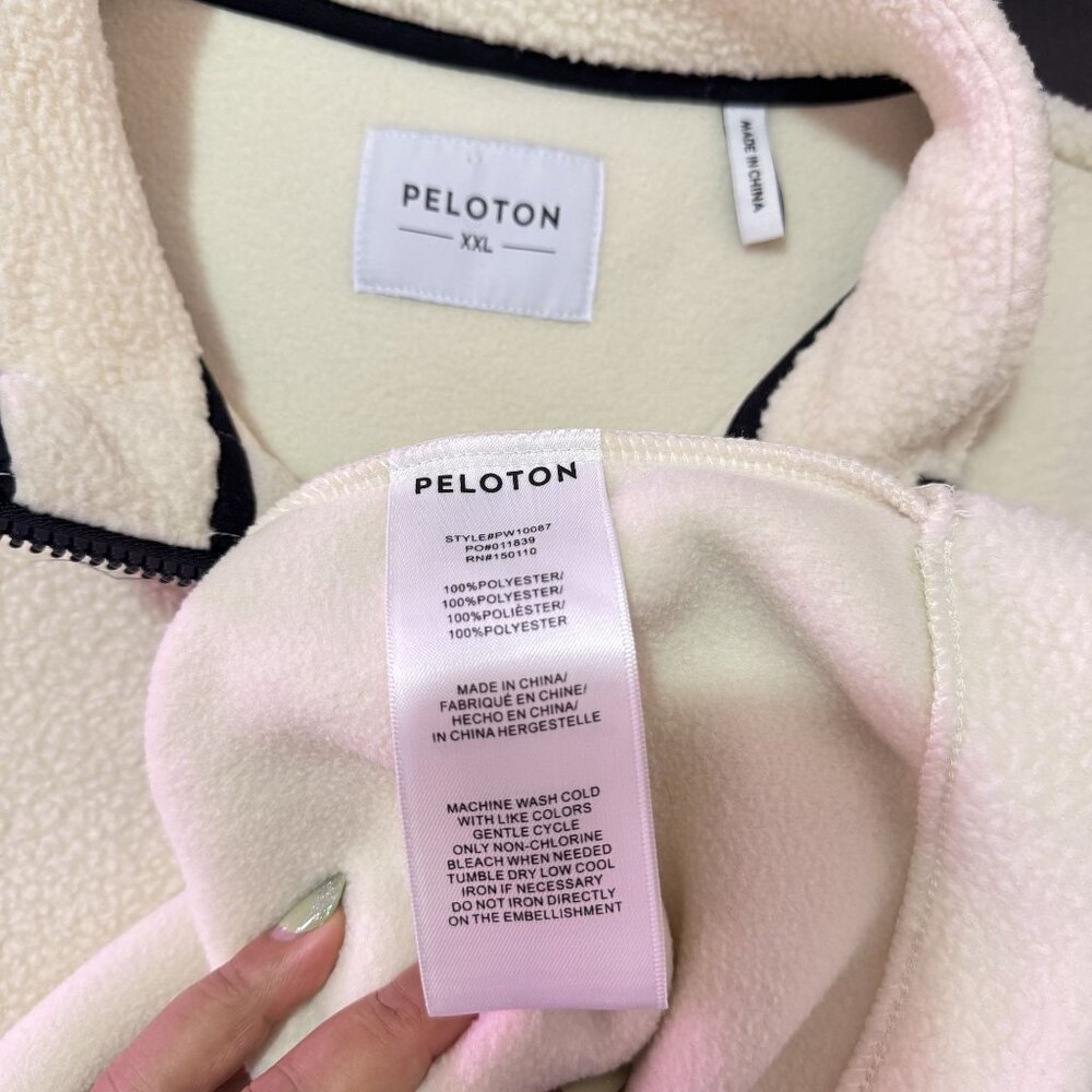 NWOT Peloton Womens Sherpa Fleece Pullover Ivory & Black Long Sleeve Jacket XXL - Picture 7 of 7
